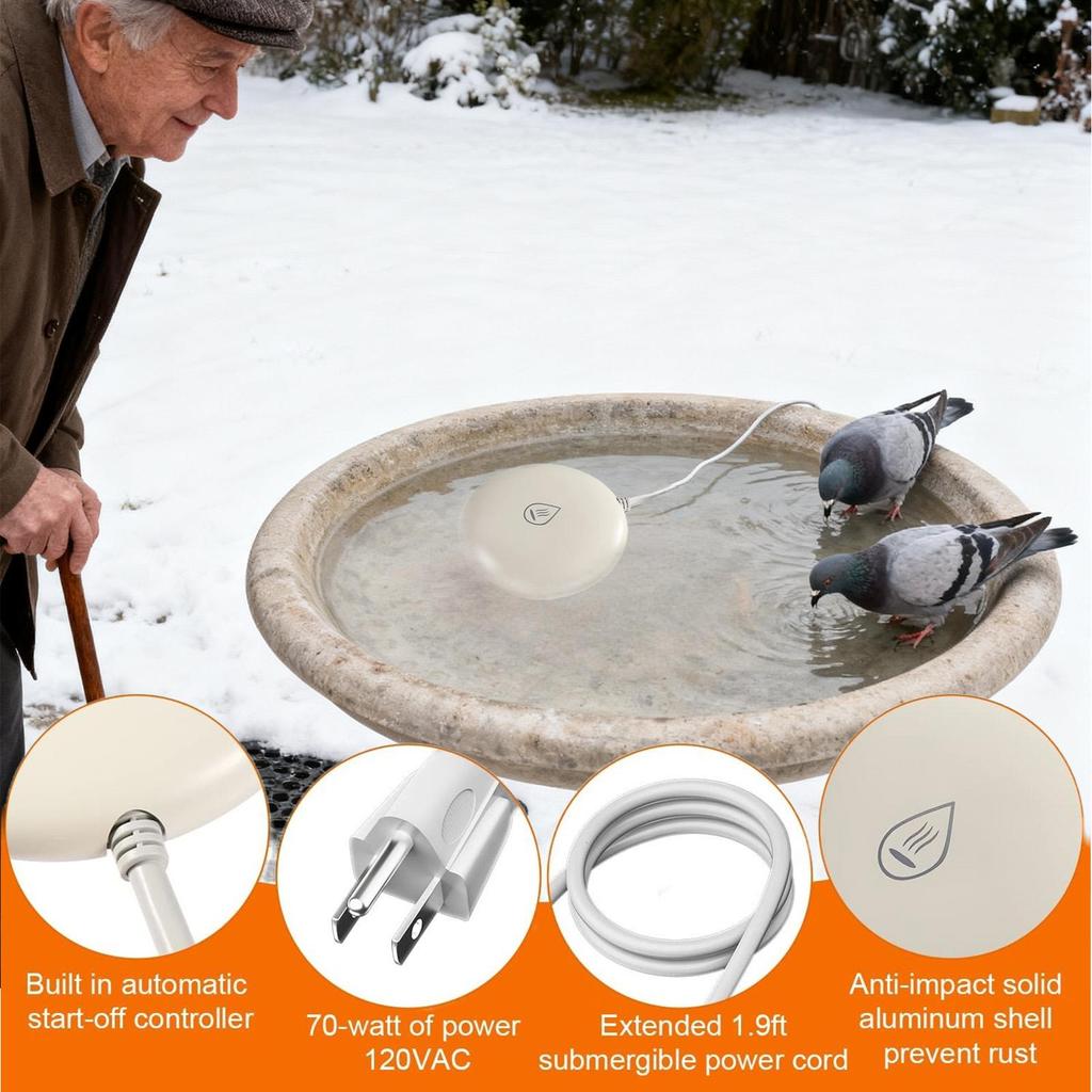 Bird Bath Heater Bird Bath Deicer Smart Pond Deicer For Winter Pond Fountain Garden Lawn Patio Backyard Poultry Coop