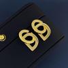 Ins Style Простые серьги-гвоздики с буквами Cd, женская мода, универсальные медные позолоченные серьги, украшения для ушей