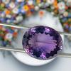 1 кусок размером от 20 до 30 карат, натуральный аметист овальной огранки, ограненный россыпью, лечебный драгоценный камень для изготовления ювелирных изделий.