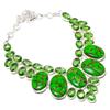 Copper Green Turquoise Handmade 925 Sterling Silver Gift Necklace 18" I5h39