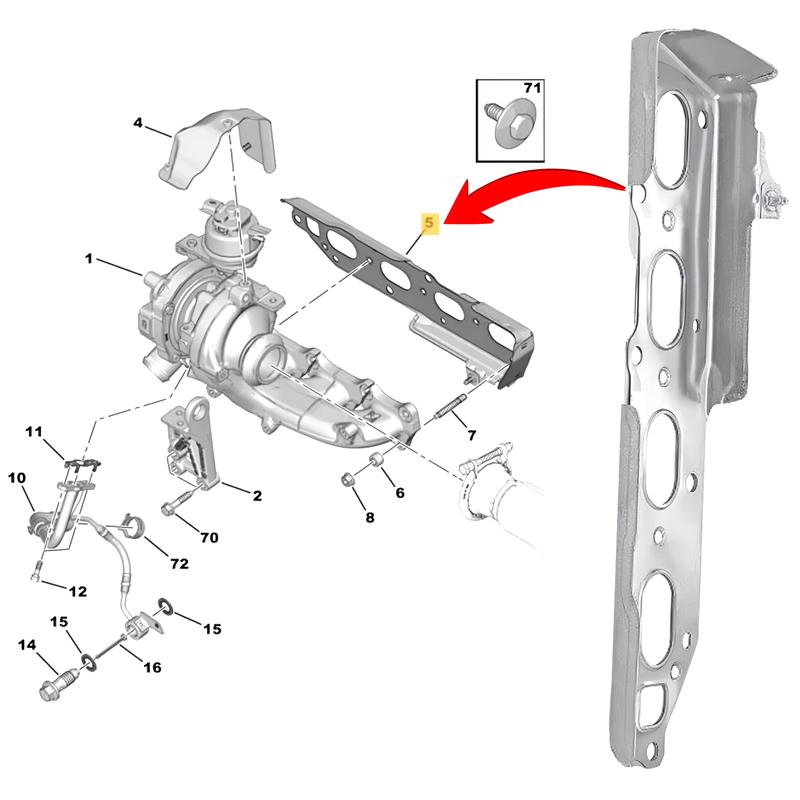 Exhaust Manifold Gasket For Ford Edge Kuga II Galaxy Focus III Citroen C4 Relay II Opel Vivaro C Peugeot 308 2005-2022 1876012