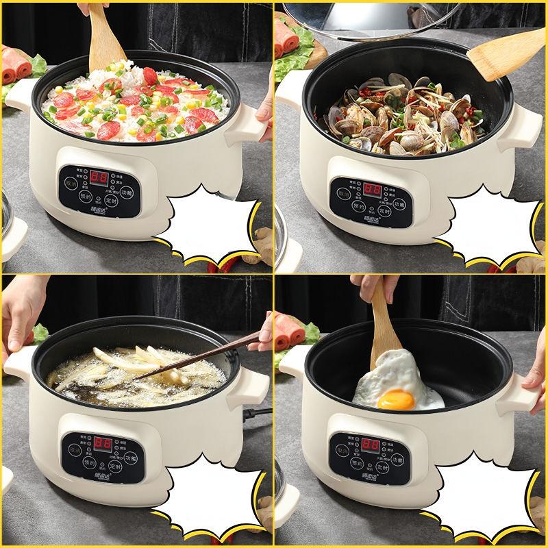Электрическая кухонная машина, одно-/двухслойная кастрюля, бытовая рисоварка на 1-2 человека, многофункциональная сковорода с антипригарным покрытием для дома с чашей для приготовления пара