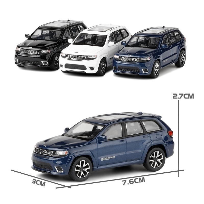 1/64 Jeep Grand Cherokee Trackhawk Miniature 1:64 JKM Toy Car Model SUV Sport Vehicle Free Wheels Diecast Metal Collection Gift