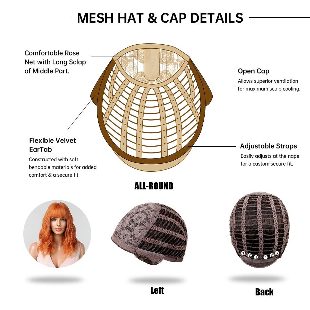 HAIRCUBE оранжевый короткий боб синтетические парики натуральные волнистые волосы для женщин парики с челкой повседневные термостойкие модные парики Лолиты