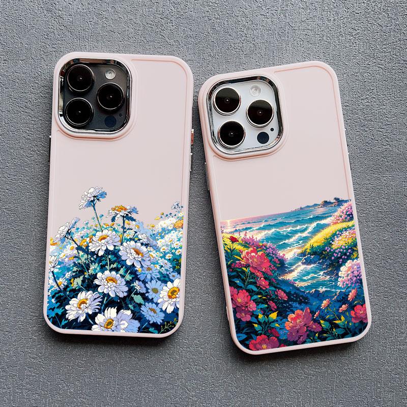 Летний чехол для телефона с цветком ромашки для IPhone 11 12 13 14 15 Pro Max 15 14 8 7 Plus SE 2020 XS X XR Ударопрочная силиконовая задняя крышка