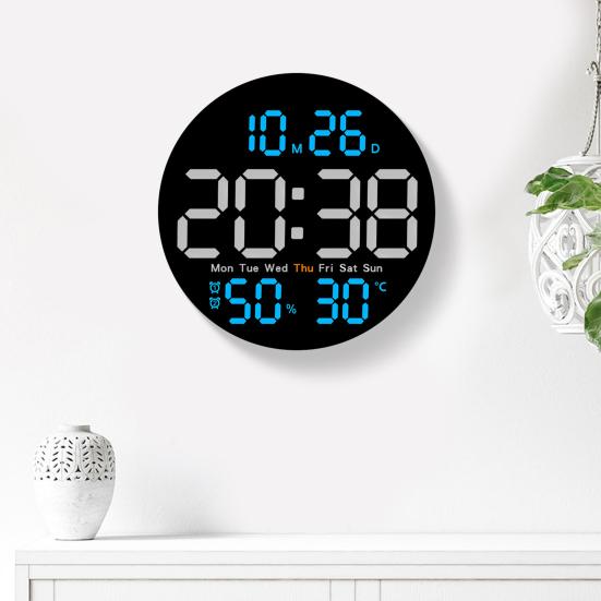 Светодиодные настенные часы Yousheng с большим дисплеем, легко читаемым дисплеем, функцией дистанционного управления, функцией измерения влажности и температуры, универсальные настенные часы