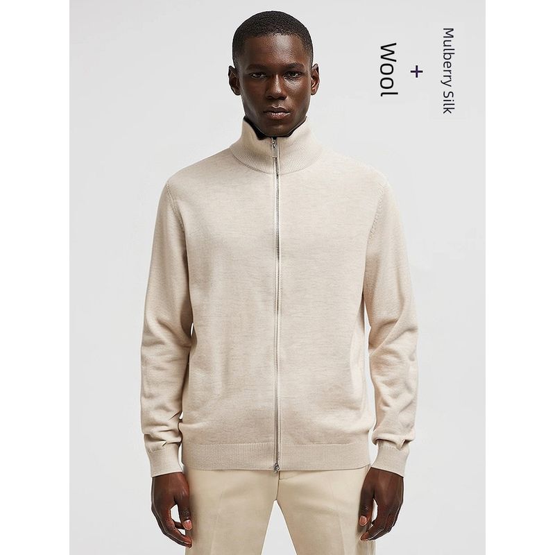 Mernu Half Turtleneck Cardigan Zipper Woolen Sweater Men's Winter 2024 New Arrival Knitting Outwear Export Men's Clothing Sweater