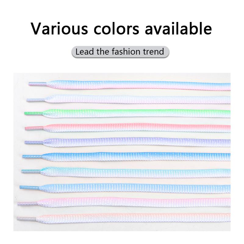 Flat Shoelaces for Sneakers Metallic Shiny Silver Shoe Laces Colorful Bright Silk Shoelace Gradient Glitter Women Shoestrings