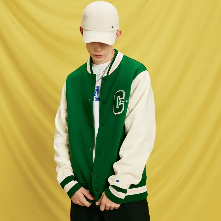Champion Baseball Jackets Unisex Baseball Collar Thickened And Fleece-Lined Straight Fit UM-WOT07