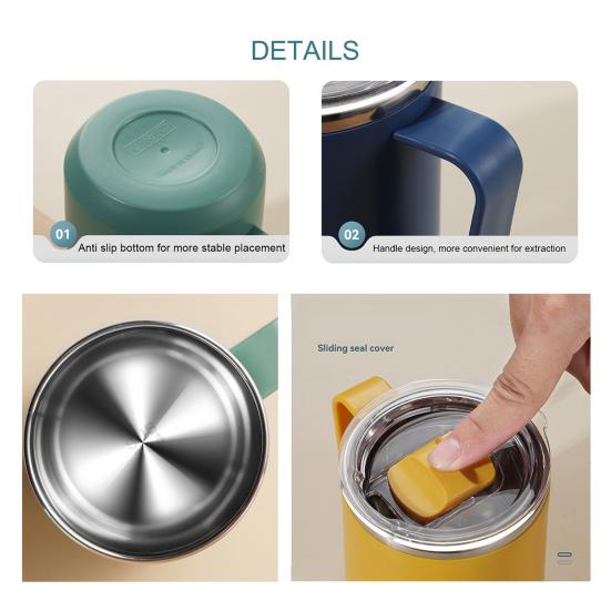 Бутылка для воды 450 мл, двухслойная, большая емкость, портативная вакуумная изоляция, материал из полипропилена, изоляция из нержавеющей стали