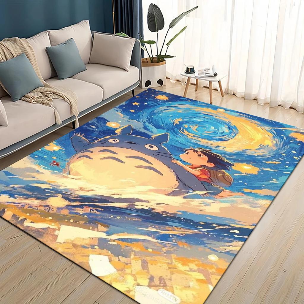 3D ковер с рисунком мультфильма Т-Тоторо, ковер для гостиной, детской спальни, декора у дивана, прихожей, нескользящий коврик для игр детей