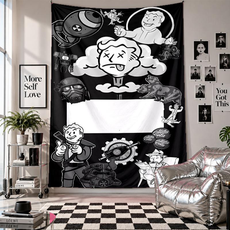 Wall TapestryFallout Art Hanging Cloth Decorative Background Cover for Room Decoration