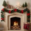 European & American Christmas Poinsettia and Holly Red Berry Vine Artificial Greenery for Home & Holiday Décor