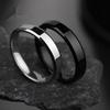 4mm Simple Smooth Women Rings Black Stainless Steel Men Rings Birthday Gifts Rings for Men