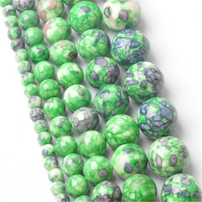 Творческий круглый оптовая продажа 4-12 мм DIY для ожерелья браслет ювелирные изделия изготовление кулона натуральный дождевой камень разделитель свободные бусины