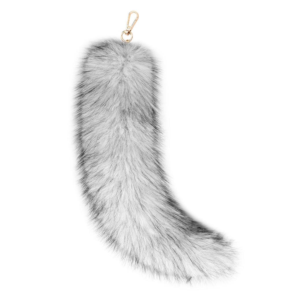 Плюшевый брелок-подвеска Лисий хвост - Большой аксессуар из искусственного меха