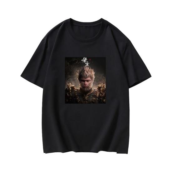 Adults Casual T-Shirt Chinese Black Myth Game Graphic Tee Cotton Blend Round Neck