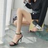 Новые летние модные сандалии, женские стильные туфли на высоком каблуке, женские туфли на шпильке, черные женские туфли с открытым носком, туфли с открытым носком