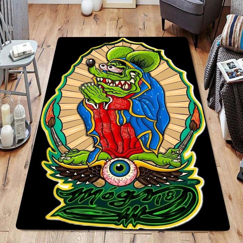 Funny Room Rugs Foot Carpets R-Rat Fink Entrance Doormat Kawaii Rug Floor Mats Bath Mat Kitchen Hallway Carpet Home Decor