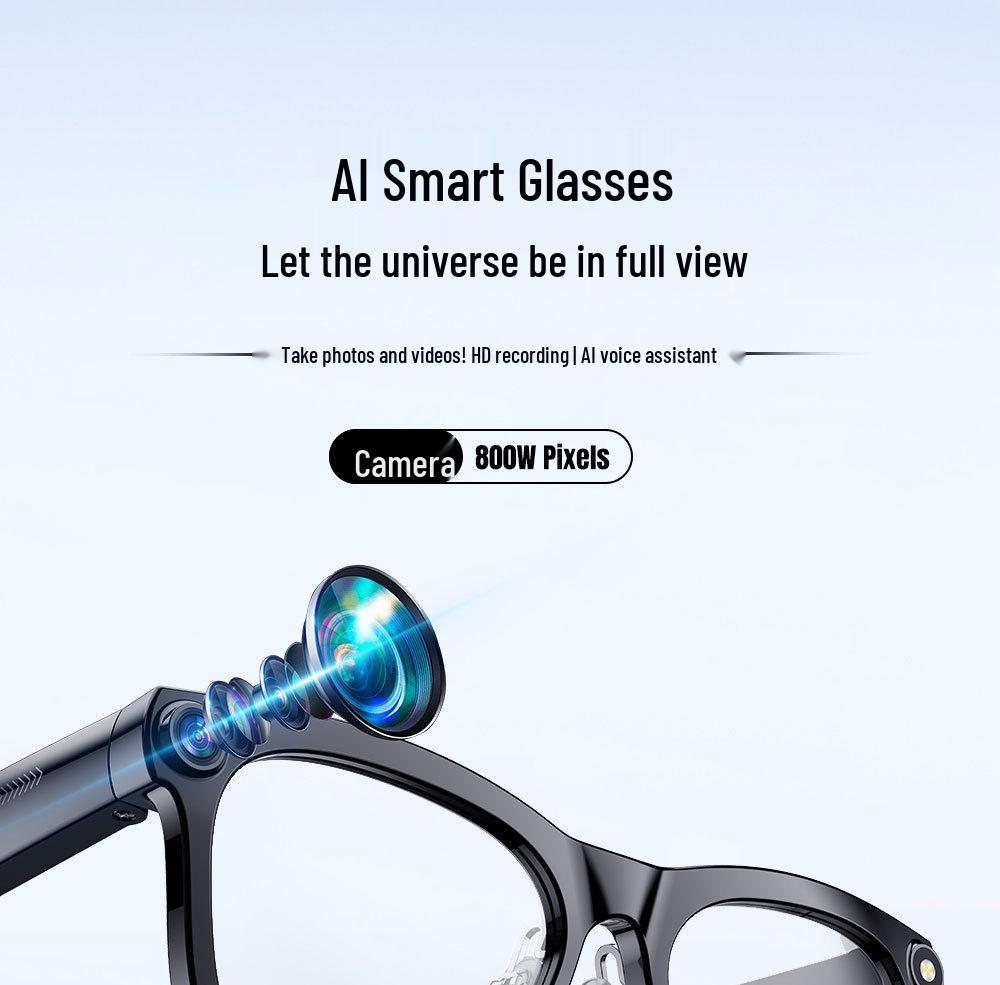 Smart AI Bluetooth Glasses: Camera, Photo Translation, Object Recognition, Calls & Music