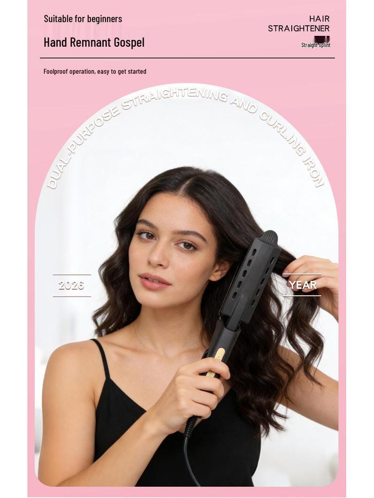 Мини-портативный выпрямитель и плойка для волос с зажимами-помпонами для очистки трубок