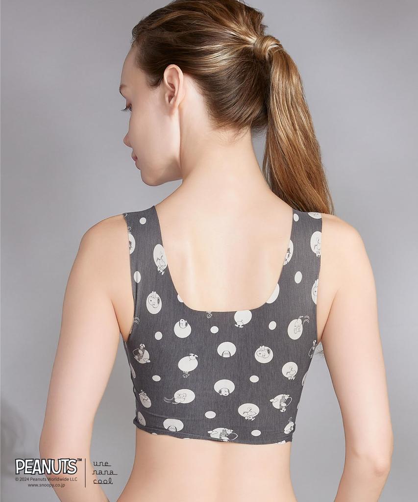 Бюстгальтер Half Top Wireless Bra из хлопковой смеси с плоским верхом и 3D-силуэтом Snoopy Bra BUN721 BL [Unnana Cool] [коллаборация PEANUTS] для женщин