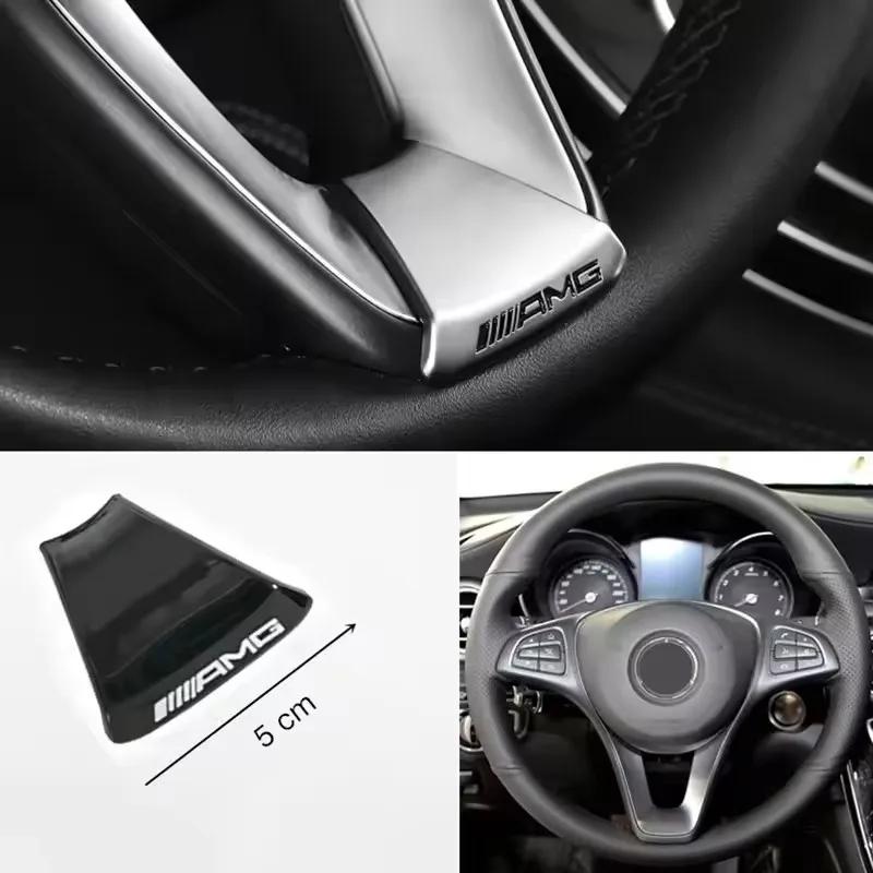 Car Steering Wheel Decoration Emblem Sticker Accessories For Mercedes Benz AMG Brabus Smart Maybach W204 GLC CLA W205 W203 W206 FF70