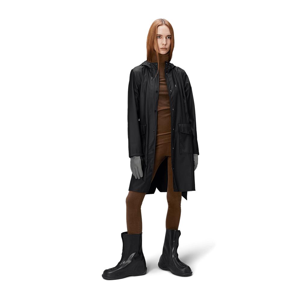 Rains Curve Long Jacket - Black