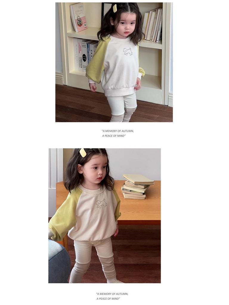 Комплект из двух предметов для девочек в корейском стиле: осенняя толстовка и леггинсы