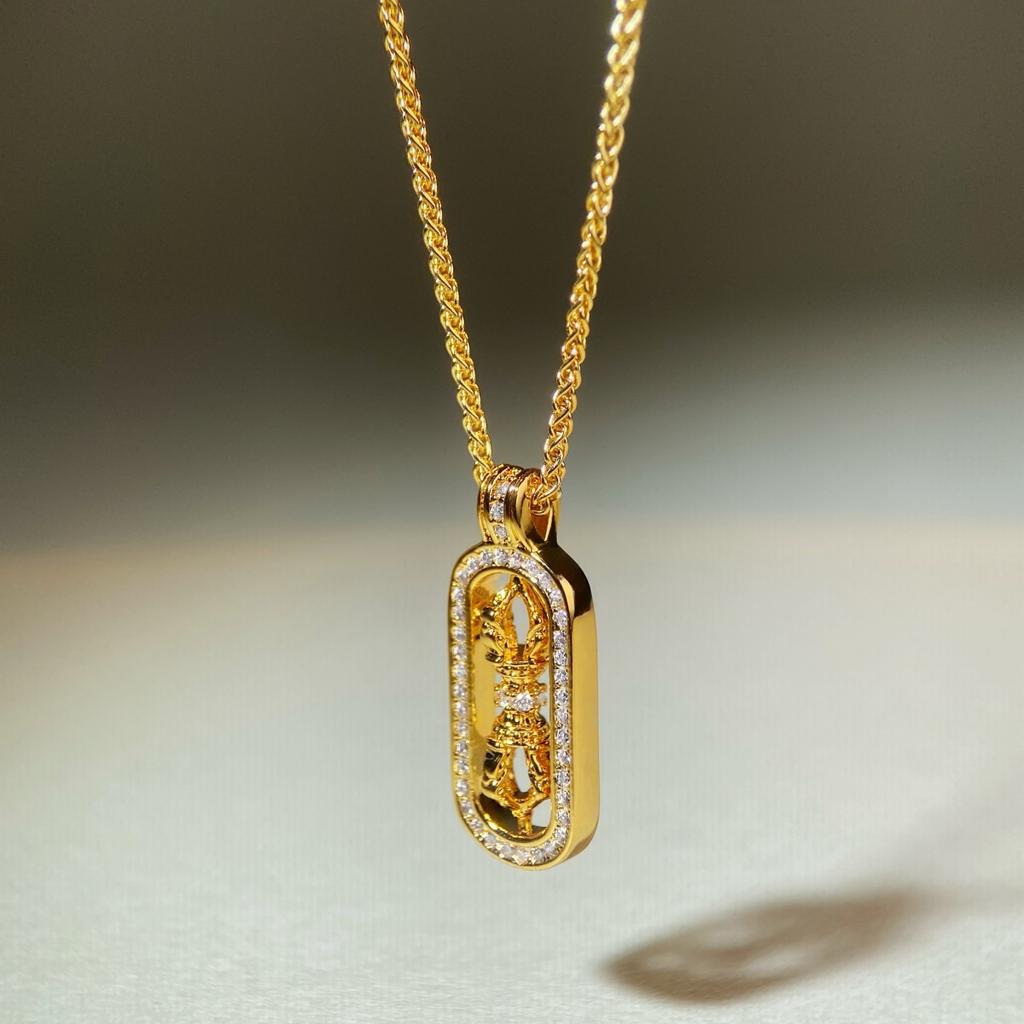 Роскошное ювелирное изделие из настоящего золота Сертифицированное Древнее ожерелье Пиксиу Ожерелье с подвеской Ваджра из чистого золота
