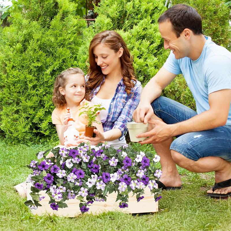 1Pcs Artificial Silk Morning Glory Flowers 43cm Fake Flower Bouquets for Wedding Party Home Decor Balcony Garden Outdoor Decor