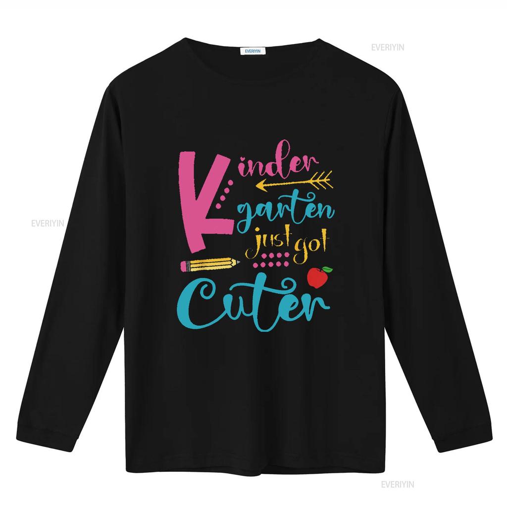 Funny Kindergarten Just Got Cuter Girls Kids Back To School T Shirt Black Small Vintage Washed Fashion Top For Everyday Wear