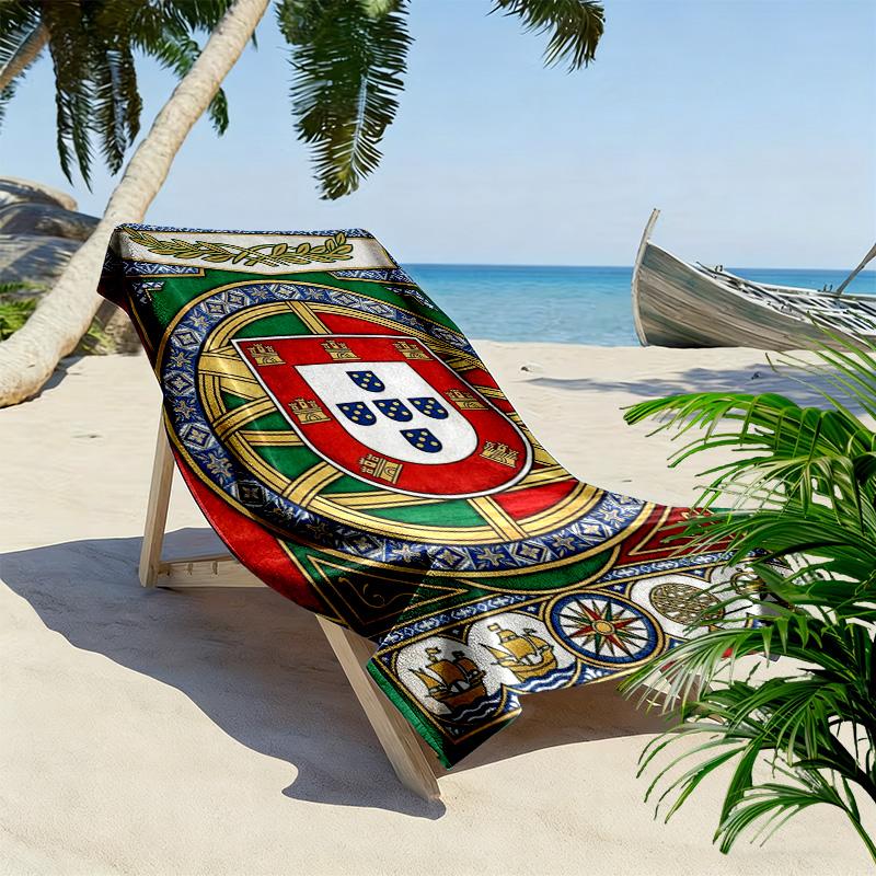 Royal Heraldry Ornate Symbols beach towel Outdoor camping Portable for travel quick-drying swim towel Outdoor pool towel swim Comfort beach towel