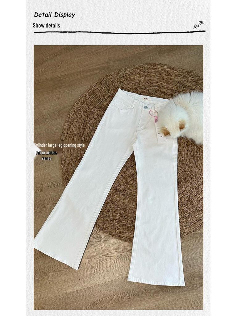 Оригинальные джинсы Popchee Super White Cow с заниженной талией, широкими штанинами и стрейчем - Удобная посадка, стройнящие и подчеркивающие фигуру
