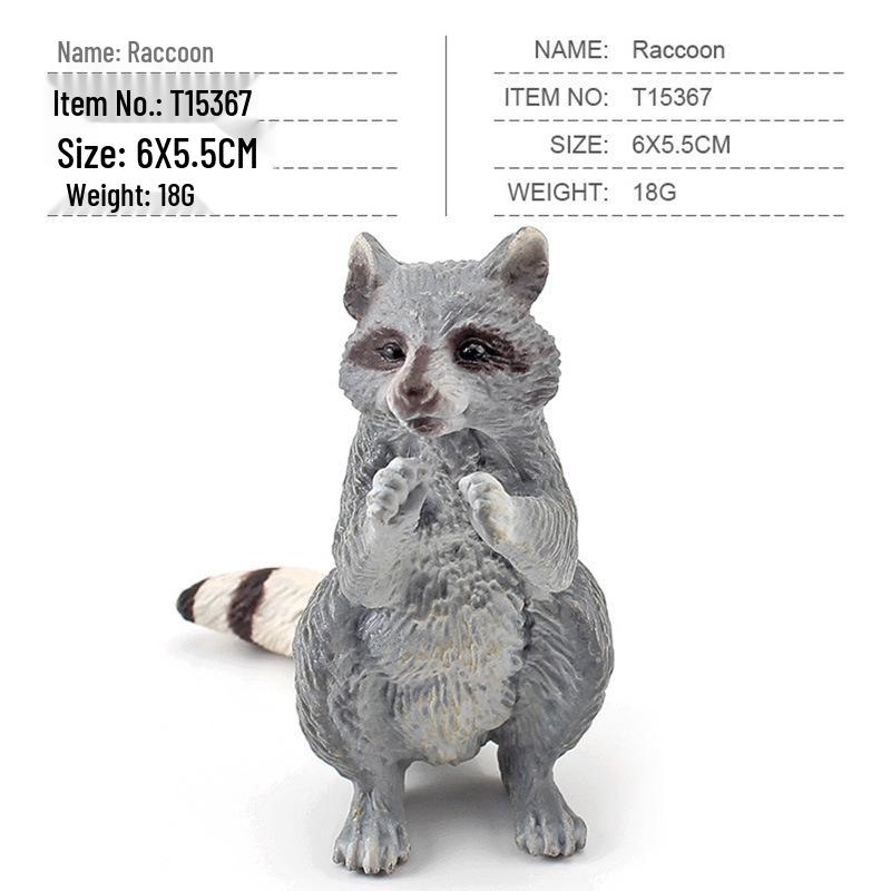 Handcrafted Raccoon Figurine: Miniature Mammal Model for Children's Science Education