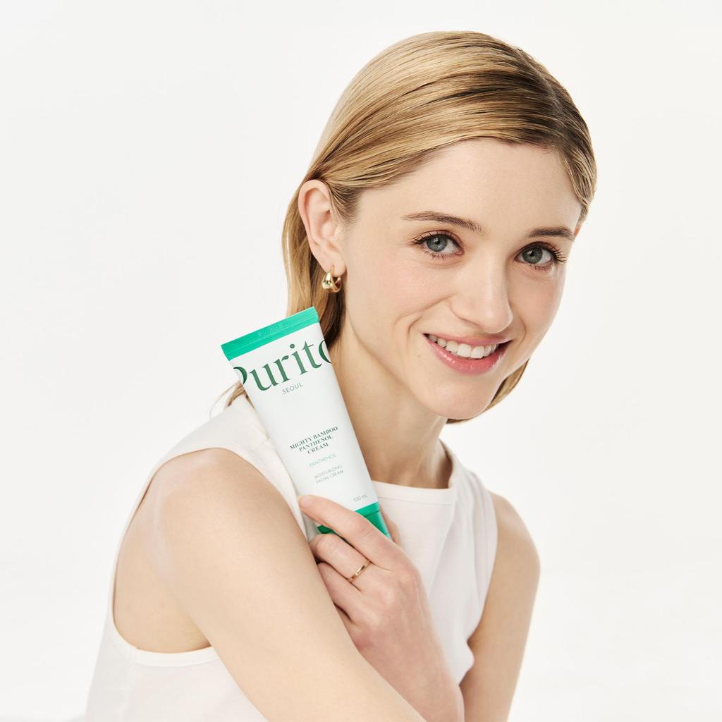 PURITO SEOUL Mighty Bamboo Panthenol Cream 10% Panthenol Barrier Moisturizing Soothing Face Cream 100ml