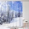 Winter Cedar Trees Natural landscape Shower Curtains Bathroom Curtain Frabic Waterproof Polyester Bathroom Curtains with Hooks