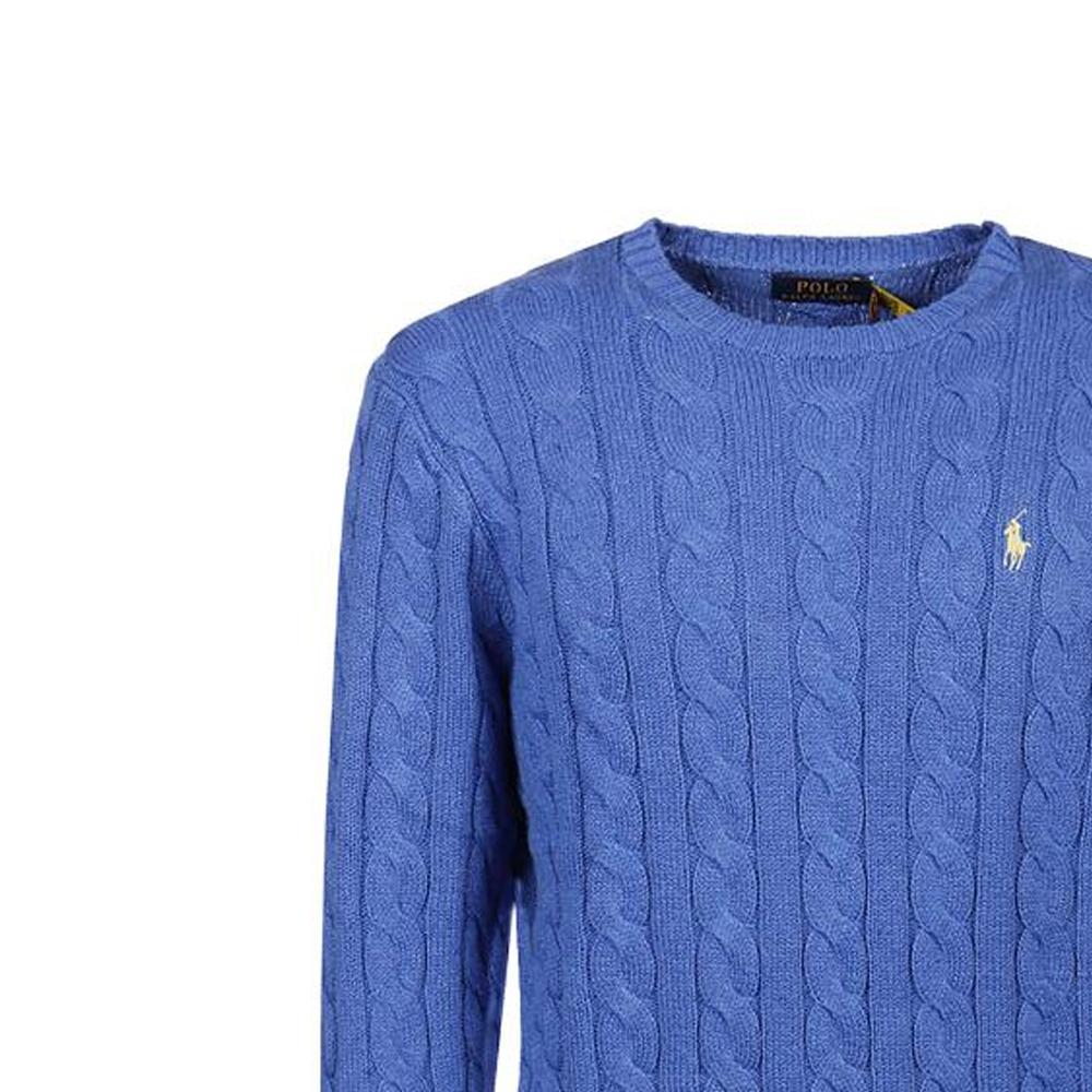 Polo Ralph Lauren Ss22 Свитер мужской с круглым вырезом, кабельной вязки, синий 710775885-030