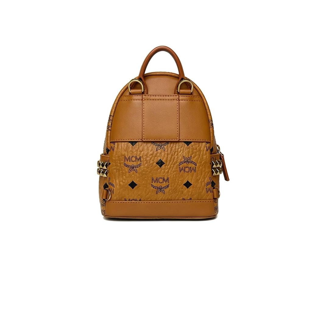 [Pre-Owned] Classic Allover Logo Studded Three-In-One Coated Canvas Shoulder Crossbody Backpack - Very Good #17E6AWU