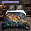 France Football Pattern 3 Pieces Bedding Set Soft Microfiber Duvet Cover with Pillow Cases for Bedroom