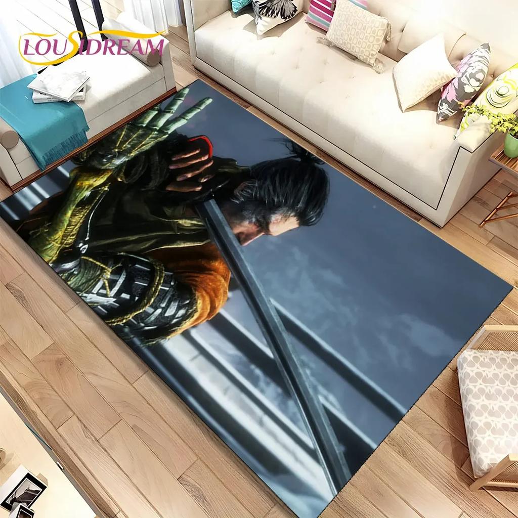3D HD Sekiro Series Game Gamer Area Rug, Коврик для дома, гостиной, спальни, дивана, коврик для двери, декор, детские игры, нескользящий напольный коврик