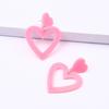 1 пара серег-гвоздиков в форме сердца, акриловые серьги-подвески, гипоаллергенные, красочные, простые для