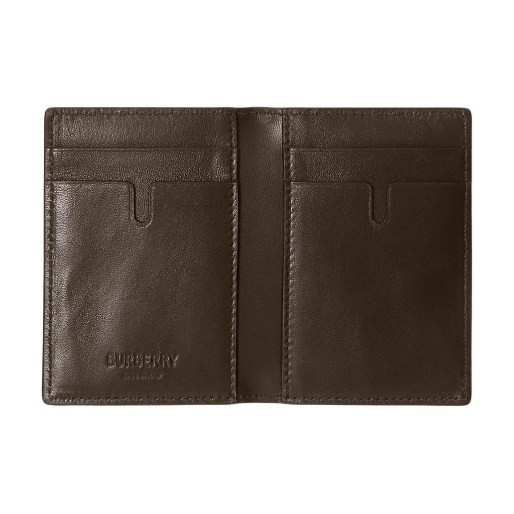 Burberry Checkered Design Double-Fold Fashionable And Versatile Pu Card Holder For Men Black