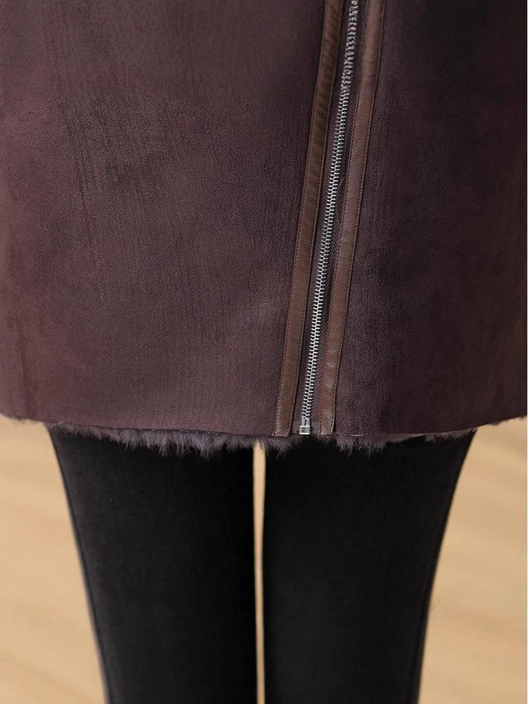 2025 Autumn/Winter New Arrival: Large Lapel Faux Fur Coat for Mid-Aged Women
