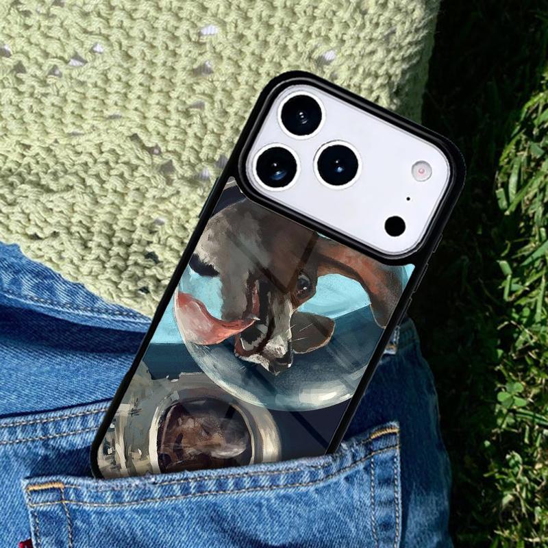 Чехол для телефона 'Собака-скейтер в космосе' для iPhone 17 AIR 16 Pro Max 15 14 Pro 11 12 13 Ударопрочный силиконовый чехол