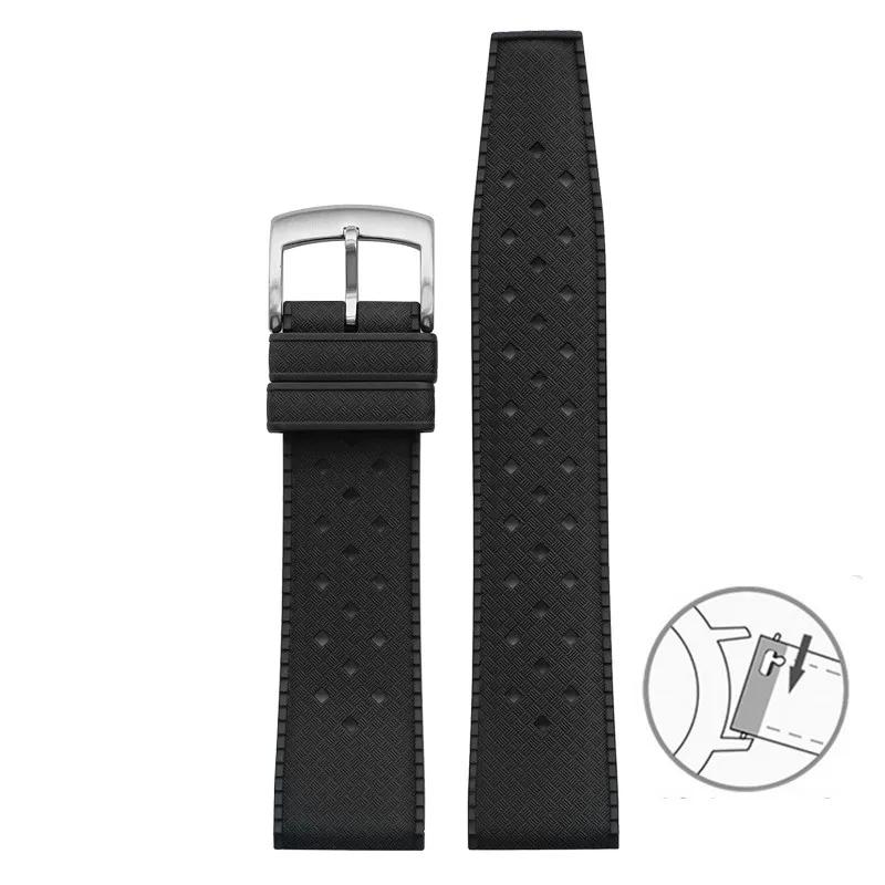 Watchband 20mm 22mm Diving Sport Watch Band for Seiko Omega Seamaster 300 Longines FKM Fluoro Rubber Strap Bracelet for Blancpain X Swatch