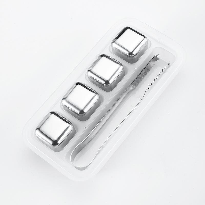 Набор кубиков льда для виски из нержавеющей стали с золотым покрытием - металлическая быстрозамораживающаяся сталь 304 для виски, вина и многого другого