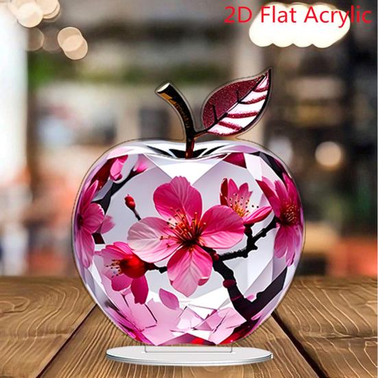 2D Flat Acrylic Apples Fantasy Worlds In Apples Ornament Desktop Decoration Apples for Living Room Bedroom Shelf Cabinet Decor
