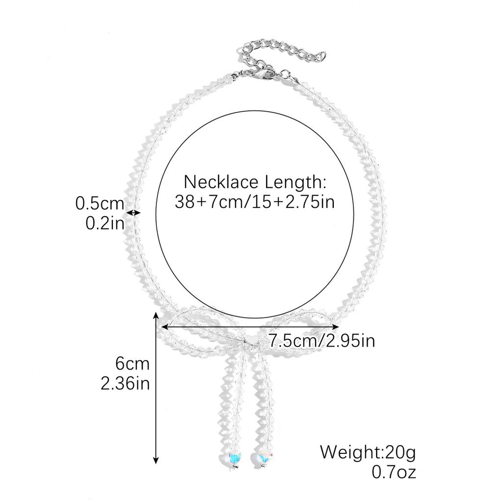 Ожерелье-бант Женское Весеннее Хрустальное Бисером Жемчужное с Кисточкой Ожерелье-бант Ожерелье Маленькое Свежее