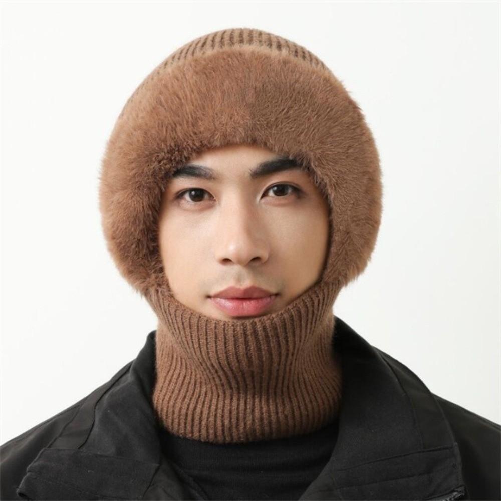 Full Cover Style Winter Warm Hat Thicken Knit Beanie Hat Comfortable Men Balaclava Hat Outdoor